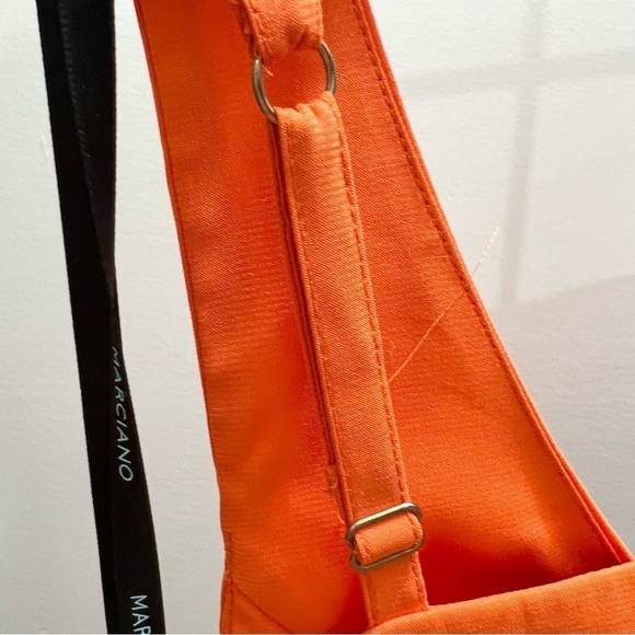 MARCIANO silk orange colourful print cut out mini dress 10 - Picture 9 of 16